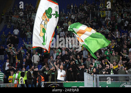 Rom, Italien. 07 Nov, 2019. Anhänger der Keltischen während der UEFA Europa League Spiel zwischen Latium und Keltische im Stadio Olimpico, Rom, Italien. Foto von Giuseppe Maffia. Credit: UK Sport Pics Ltd/Alamy leben Nachrichten Stockfoto