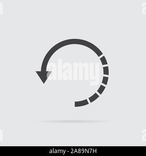 Kreisförmigen Pfeil Symbol im flachen Stil auf grauem Hintergrund. Für ihr Design, Logo. Vector Illustration. Stock Vektor