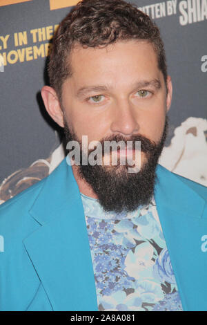 Los Angeles, USA. 05 Nov, 2019. Shia LaBeouf 11.05.2019 Die Los Angeles Premiere von "Honig Boy' am ArcLight Hollywood in Los Angeles, CA Credit: Cronos/Alamy leben Nachrichten Stockfoto