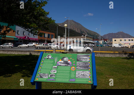 Seward ist eine Stadt in Alaska, United States. Auf Auferstehung Bay befindet sich auf der Kenai Halbinsel. Stockfoto