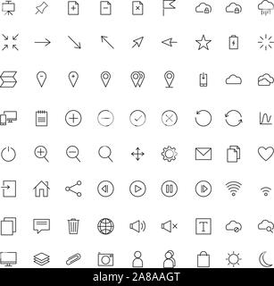 Vektor Sammlung von universal schwarz Symbole für Business, Web, Technologie, Kommunikation, Connectivity, Musik, Medien, Finanzen, Umwelt und Mo Stock Vektor