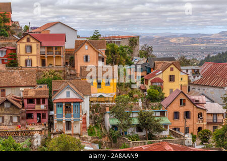 Antananarivo Stadtbild, Tana, der Hauptstadt von Madagaskar, französische Bezeichnung Antananarivo und kurze Namen Tana, schlechte Hauptstadt und größte Stadt in Madagaskar Stockfoto