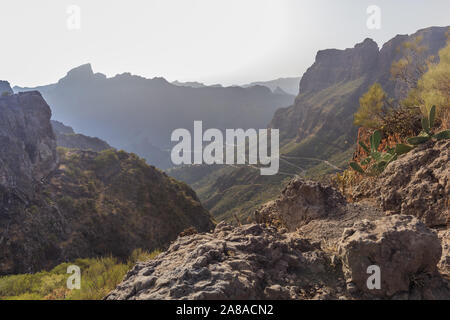 Berühmte Dorf Masca in ländlichen Ort in großer Höhe auf dem Berg in Teneriffa, Spanien Stockfoto