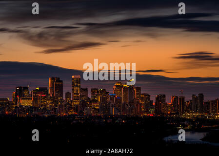 Sonnenaufgang von Calgary, Alberta Kanada Stockfoto