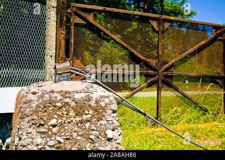 Ehemalige Grenzzaun der innerdeutschen Grenzen DDR Deutschland in Behrungen Stockfoto