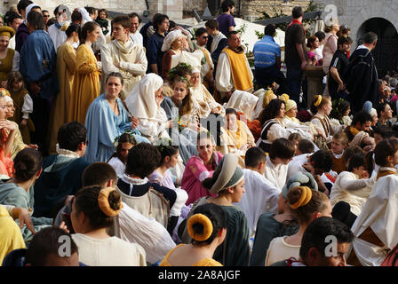 Calendimaggio 2009 - Mittelalterliches Fest in Assisi, Italien, Europa Stockfoto