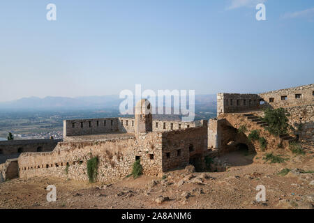 Steinmauern in die Festung Palamidi in Nafplio Griechenland Stockfoto