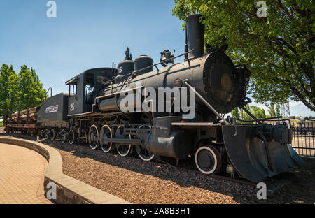 Der historische Zug Yard in Flagstaff, AZ Stockfoto