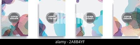 Dynamischer Banner Design mit Flüssigkeit orange gradient Elemente einstellen Stock Vektor