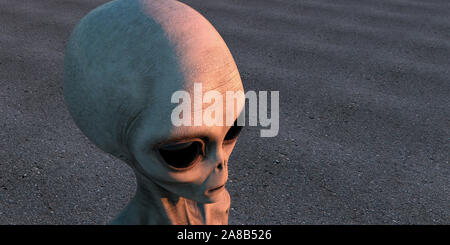 Grauen Alien extrem detaillierte und realistische High Resolution 3d imageof ein außerirdisches Wesen Stockfoto