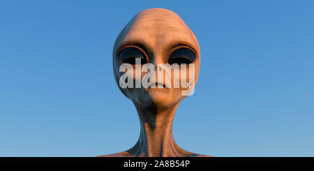 Grauen Alien extrem detaillierte und realistische High Resolution 3d imageof ein außerirdisches Wesen Stockfoto