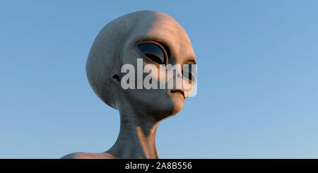 Grauen Alien extrem detaillierte und realistische High Resolution 3d imageof ein außerirdisches Wesen Stockfoto