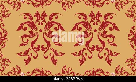 Florales Muster, Hintergrund, style-Element für die kunstvollen Rot und Gelb. Stock Vektor
