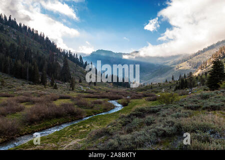 Eine Landschaft aus mineralischen König Straße im Sequoia Nationalpark (Kalifornien). Stockfoto