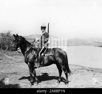 Königliche kanadische Nordwesten montiert Polizisten zu Pferde, Dawson City, Yukon Territory, Kanada 1917 Stockfoto