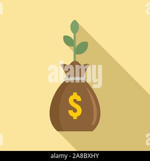 Anlage Geld beutel Symbol. Flache Darstellung der Anlage Geld beutel Vektor Symbol für Web Design Stock Vektor
