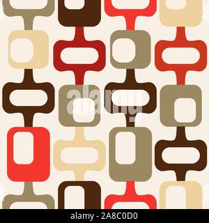 Aus der Mitte des letzten Jahrhunderts Stil nahtlose Muster Stock Vektor