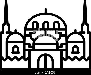 Islamischen Tempel Symbol, outline Style Stock Vektor