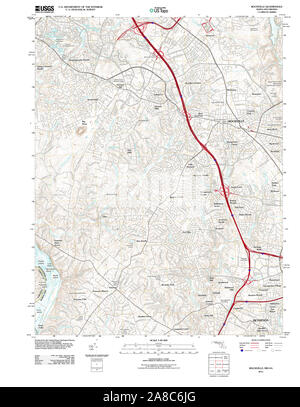 USGS TOPO Karte Maryland MD Rockville 20110715 TM Stockfoto