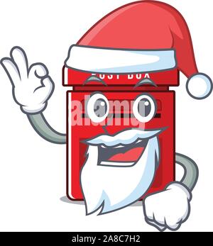 Mailbox mit dem Maskottchen cartoon Santa Claus Stock Vektor