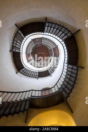 Wendeltreppe, Jagdschloss Granitz, Binz, Insel Rügen, Mecklenburg-Vorpommern, Deutschland Stockfoto