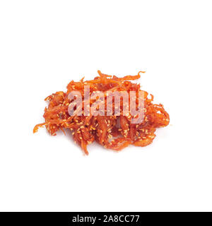 getrockneten Tintenfisch isoliert auf weißem Hintergrund Stockfoto