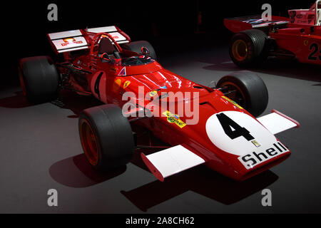 Mugello, 25. Oktober 2019: Historische F1 Ferrari 312B jahr 1970 auf dem Display während Finali Mondiali Ferrari 2019 in Mugello in Italien. Stockfoto