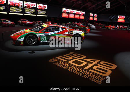 Mugello, 25. Oktober 2019: Ferrari 458 GT3 Af Corse auf dem Display während Finali Mondiali Ferrari 2019 in Mugello in Italien. Stockfoto