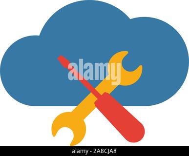 Cloud Service Symbol. Flach, kreatives Element von großen Daten icons Collection. Farbige Cloud Service Symbol für Vorlagen, Web Design und Software Stock Vektor