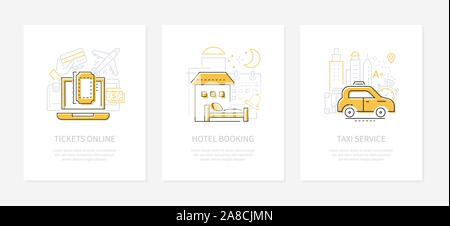 Urlaubsplanung und Reisen-line Design Banner Stock Vektor