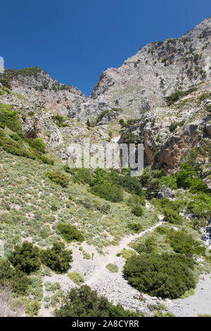 Zaros, Heraklion, Kreta, Griechenland. Blick auf die Rouvas-schlucht. Stockfoto