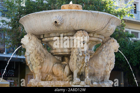 Heraklion, Kreta, Griechenland. Der Morosini-brunnen, Platia Venizelou. Stockfoto