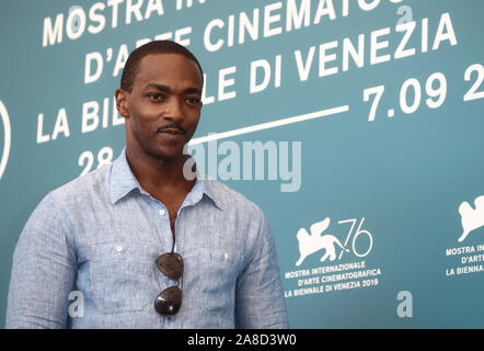 Venedig, Italien - 30 AUGUST 2019: Anthony Mackie besucht von eberg" fotoshooting während des 76. Filmfestival von Venedig am 30. August 2019 Stockfoto