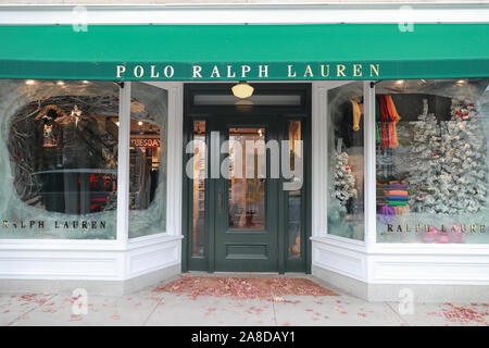 Princeton, New Jersey, 11. November 2019: Polo Ralph Lauren in New Jersey. Polo Ralph Lauren ist eine US-amerikanische Corporation gegründet 1967 von amerikanischen Stockfoto