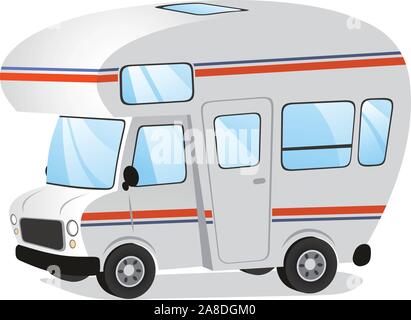 Wohnmobil Wohnmobil Caravan Anhängerfahrzeug, Vektor-Illustration-Cartoon. Stock Vektor