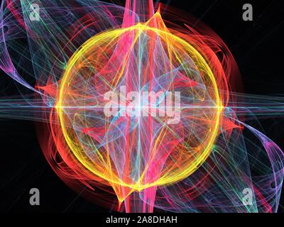 3D-Rendering abstrakt Fractal hellen Hintergrund. Farbenfrohe abstrakte fractal Abbildung Stockfoto
