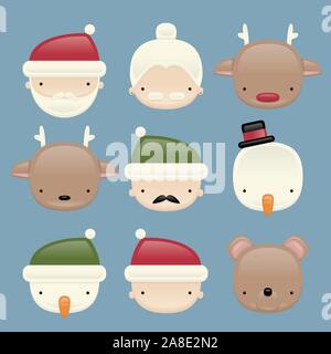 Weihnachten avatar Symbole Stock Vektor