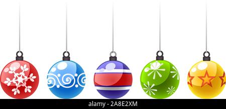 Weihnachtsbaum Dekoration Kugeln Stock Vektor