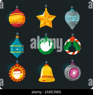 Weihnachtsdekoration Symbole Stock Vektor