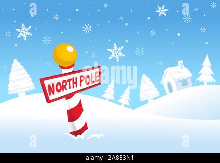 Nordpol Weihnachten Szene Stock Vektor