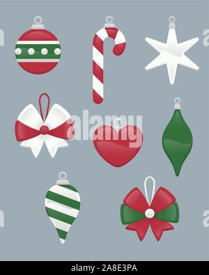 Weihnachtsdekoration Symbole Stock Vektor