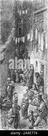 'Orange Court-Drury Lane', 1872. Von "IN LONDON. Eine Pilgerreise" von Gustave Dore und Blanchard Jerrold. [Grant und Co., 72-78, Turnmill Street, E.C., 1872]. Stockfoto