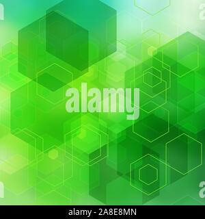 Abstrakte Vektorgrafiken. Grüne Sechseck Hintergrund. Eps 10. Stock Vektor
