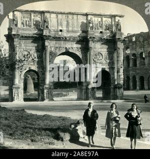 "Der Triumphbogen des Konstantin, Rom, Italien', c 1930. Von "Tour der Welt". [Keystone View Company, Meadville, Pa., New York, Chicago, London] Stockfoto