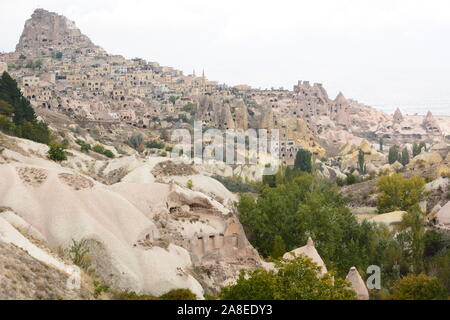 Anzeigen von Uchisar von Taubental. Kappadokien. Türkei Stockfoto