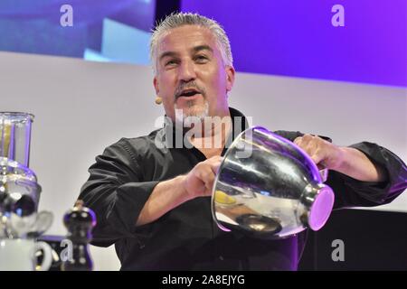 Paul Hollywood. Kochvorführung, BBC Good Food Show, Sommer in der Stadt, Excel, London. Großbritannien Stockfoto