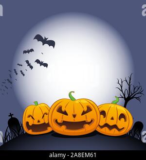 Halloween Nacht cartoon Hintergrund Stock Vektor