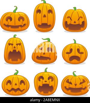 Halloween Pumpkin Head icon avatar Sammlung Stock Vektor