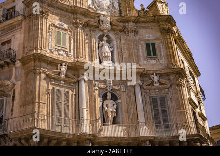 Quattro Canti in Palermo. Stockfoto