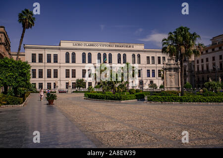 Liceo Vittorio Emanuele in Palermo. Stockfoto